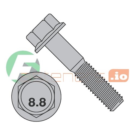 Newport Fasteners Class 8.8, M6-1.00 Flange Bolt, Plain Steel, 50 mm L, 800 PK 182474